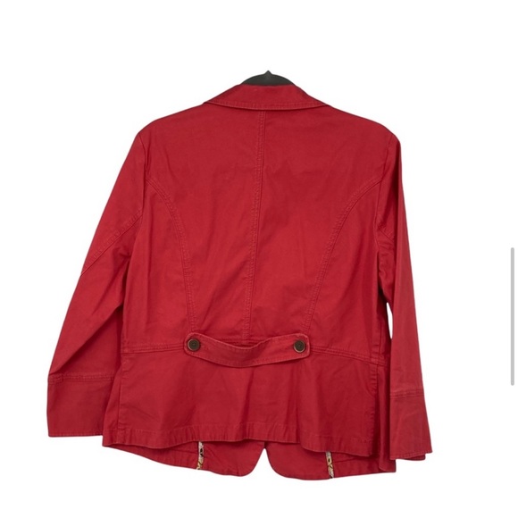 Women’s CAbi Size 14 Style #878 Geranium Poppy Toss On Blazer - Picture 4 of 9